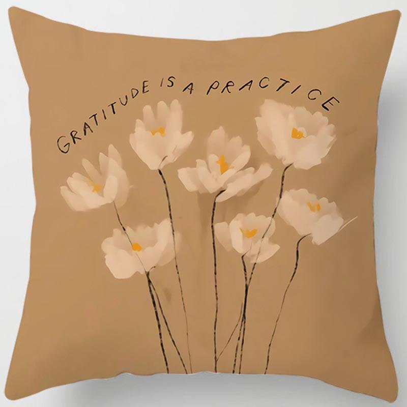 Hnědý čtvercový povlak na polštář s geometrickým potiskem Domácí nábytek Potah polštáře na pohovku do auta