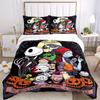 3pcs Halloween The Nightmare Before Christmas Bedding Set, 1 Soft Quilt Cover + 2 Pillowcases, Machine Washable, Suitable for All Seasons, P