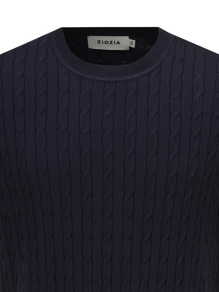 ZIOZIA Men'S Washable Miracle Cable Short Sleeve Sweater_Navy