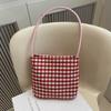 Plaid new cartoon cute shoulder bag female college students class shopping casual Hello Kitty versatile