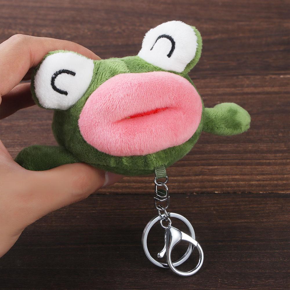 Pendant Soft Toy Stuffed Animals Plush Keychain Plush Keyring Stuffed Toys Big Mouth Frog Doll
