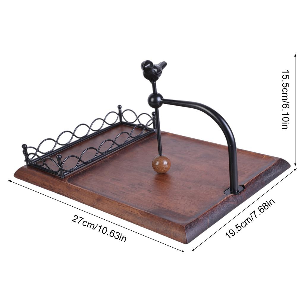 Sturdy Wood Base Castes Iron Tissue Holder and Seasoning Rack for Kitchen Countertop or Dining Table Organization