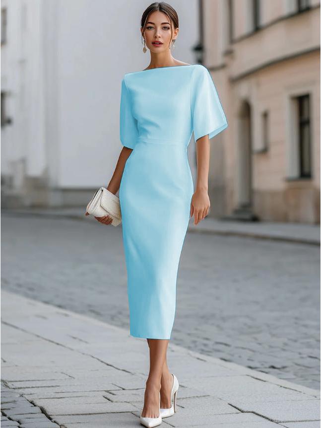 2026 Elegant One-Shoulder Solid Color Summer Dress for Women