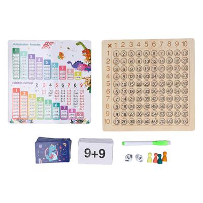 Multiplication and Addition Board 2 In 1 Wooden Math Learning Educational Toy for Kids