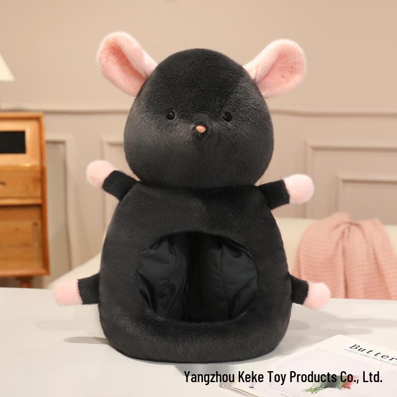 

Meiji Mouse Plush Hat - Creative & Playful Autumn/Winter Toy 52*48cm, 0.45kg чорний