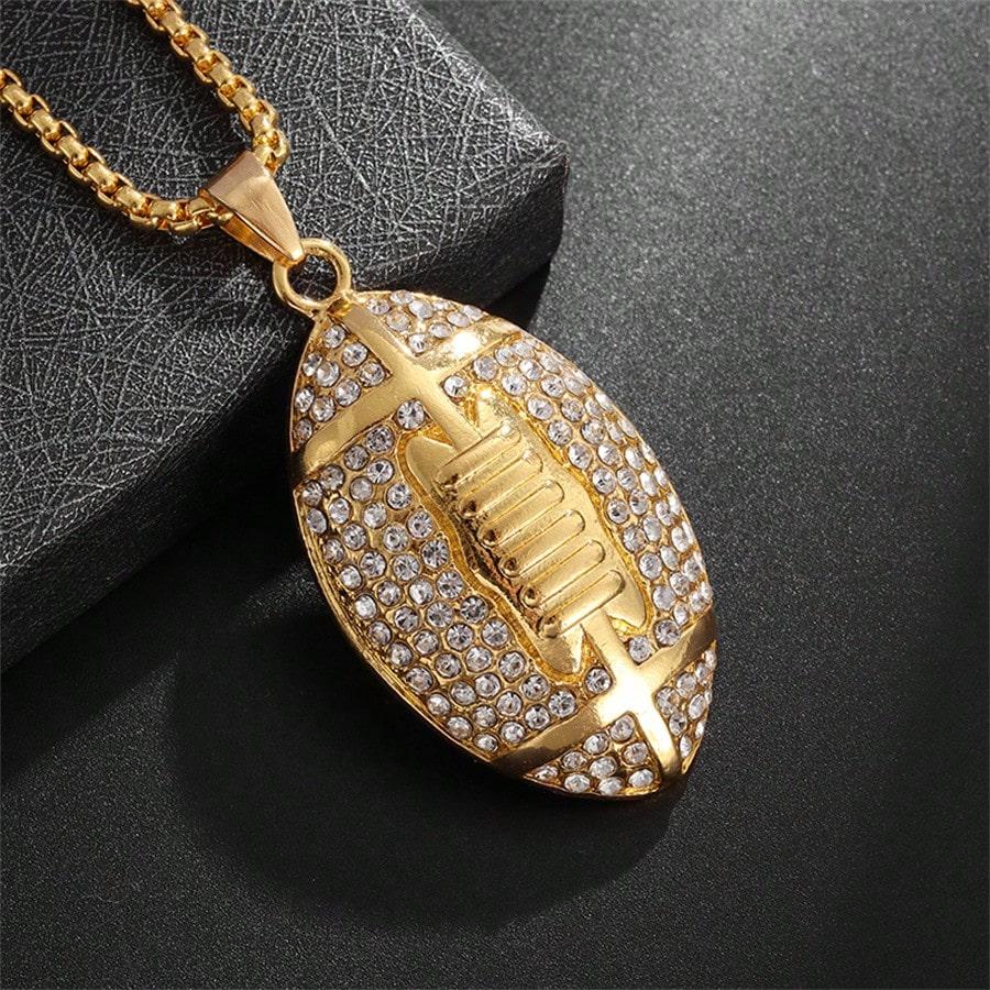 1PC New American Football Necklace Rap Punk Rock Jewelry Gift For Men Women Athletes Accessories