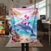 Hello Kitty Dolphin Ocean Adventure Blanket Sofa Blanket Soft And Comfortable Office Rest Blanket Machine Washable Air Conditioning Blanket