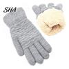Versatile Outdoor Sports Gloves 1 Pair Winter Warm Fleece Lined for Women Men, Cold Soft Acrylic Accessories Weather Thermal Gloves, Thickened