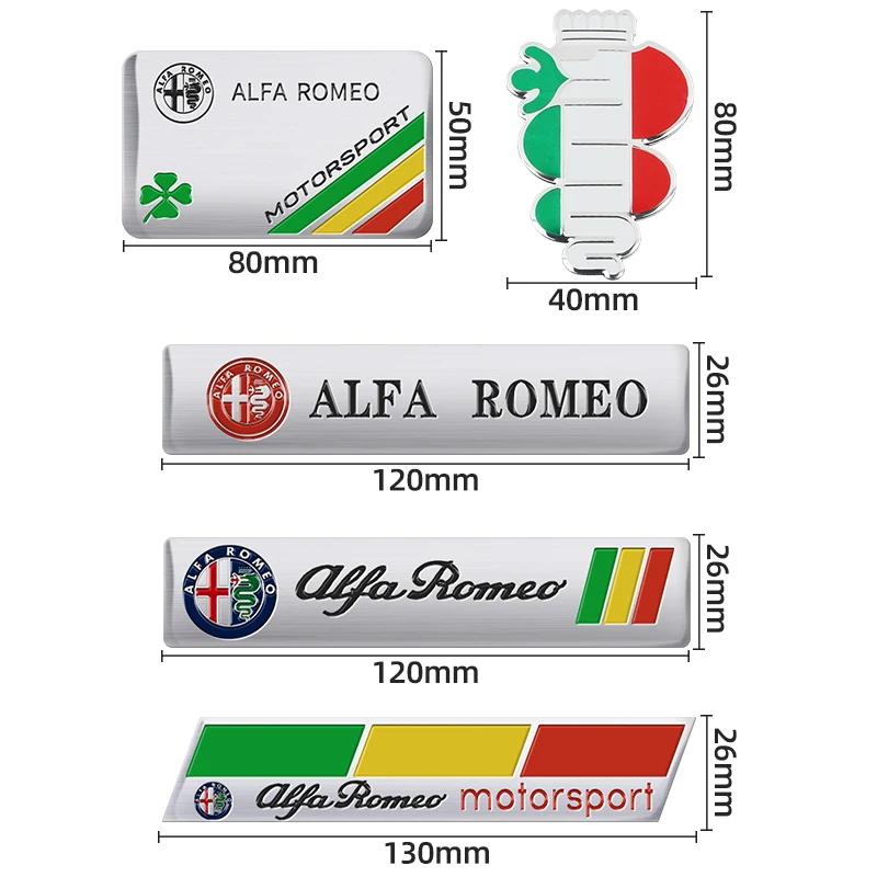 Green Four-leaf Clover Logo Decal for Alfa Romeo 147 156 166 159 Mito Giulietta Giulia Spider Car Side Fender Body Badge Sticker