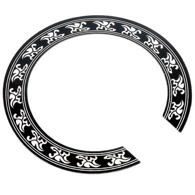 Classy-2X Sound Hole Rose Decal Sticker For Acoustic Classical Guitar Parts Black+Silver