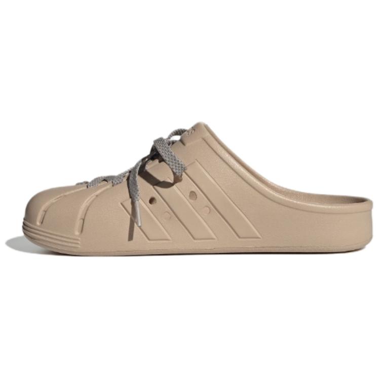 Adidas Adilette Clog Fashion Comfortable Composite Sole Silent Non-Slip Closed-Toe Slippers Unisex Footwear Brown IH4070