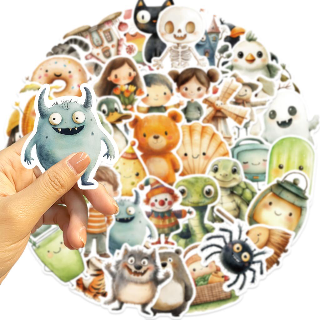 50 Stück Minimalistische Tiere Cartoon Graffiti Aufkleber Handy Gitarre Laptop Notizbuch Koffer Wasserbecher Wasserdichter Aufkleber Kinderspielzeug