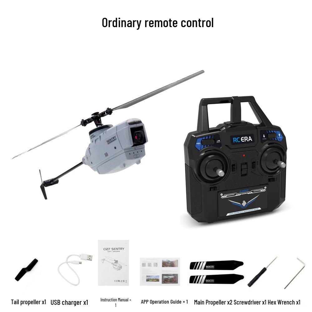 Cross C127/C128 Black Bee Drone: Single-Rotor Helicopter with Altitude Hold & Optical Flow for Aerial Photography