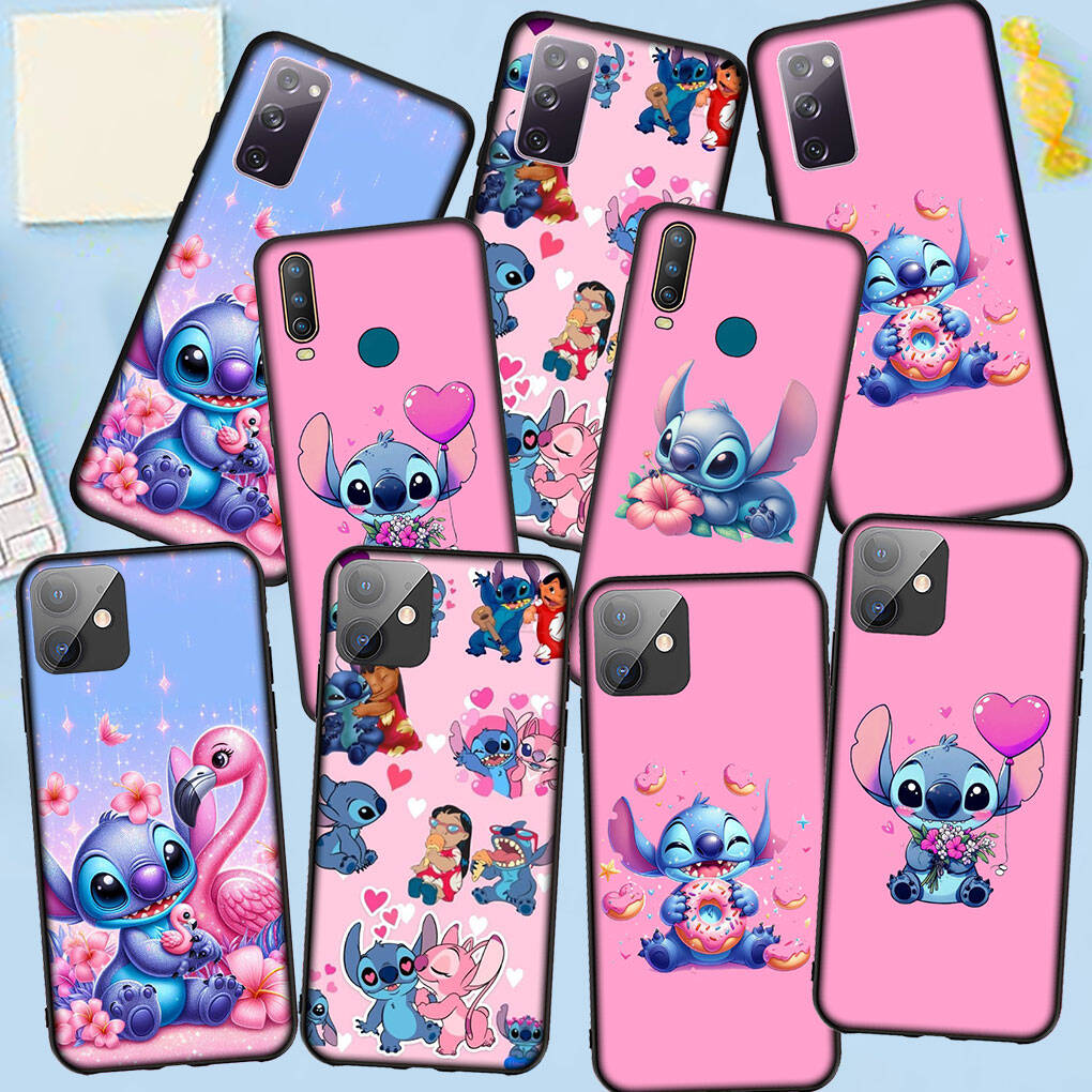 Handyhülle für Samsung Galaxy S25 S23 S22 S24 Ultra FE A05 A06 A15 A16 A36 A37 A35 A54 A55 A56 A57 A25 A26 A53 A17 Blau Lilo Anime Stitch Rosa Hülle