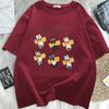 Summer Short Sleeved Tshirt New Korean Ins Retro Cartoon Cat Print Loose Pullover Top
