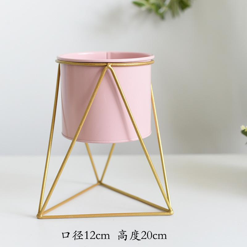 

Wrought iron flower pot old bracket creative succulent potted plant simple balcony desktop flower stand large creative flower pot 12*20