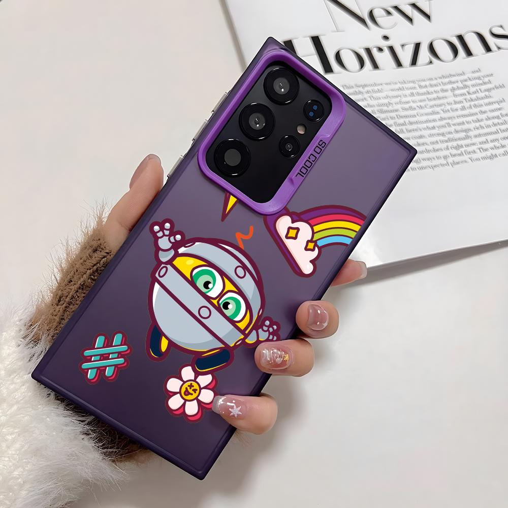 Cute G-Gogoriki K-Kikoriki Phone Case For Samsung Galaxy S25 Edge S24 S23 S22 S21 S20 Ultra Funda Silicone Silver Cover