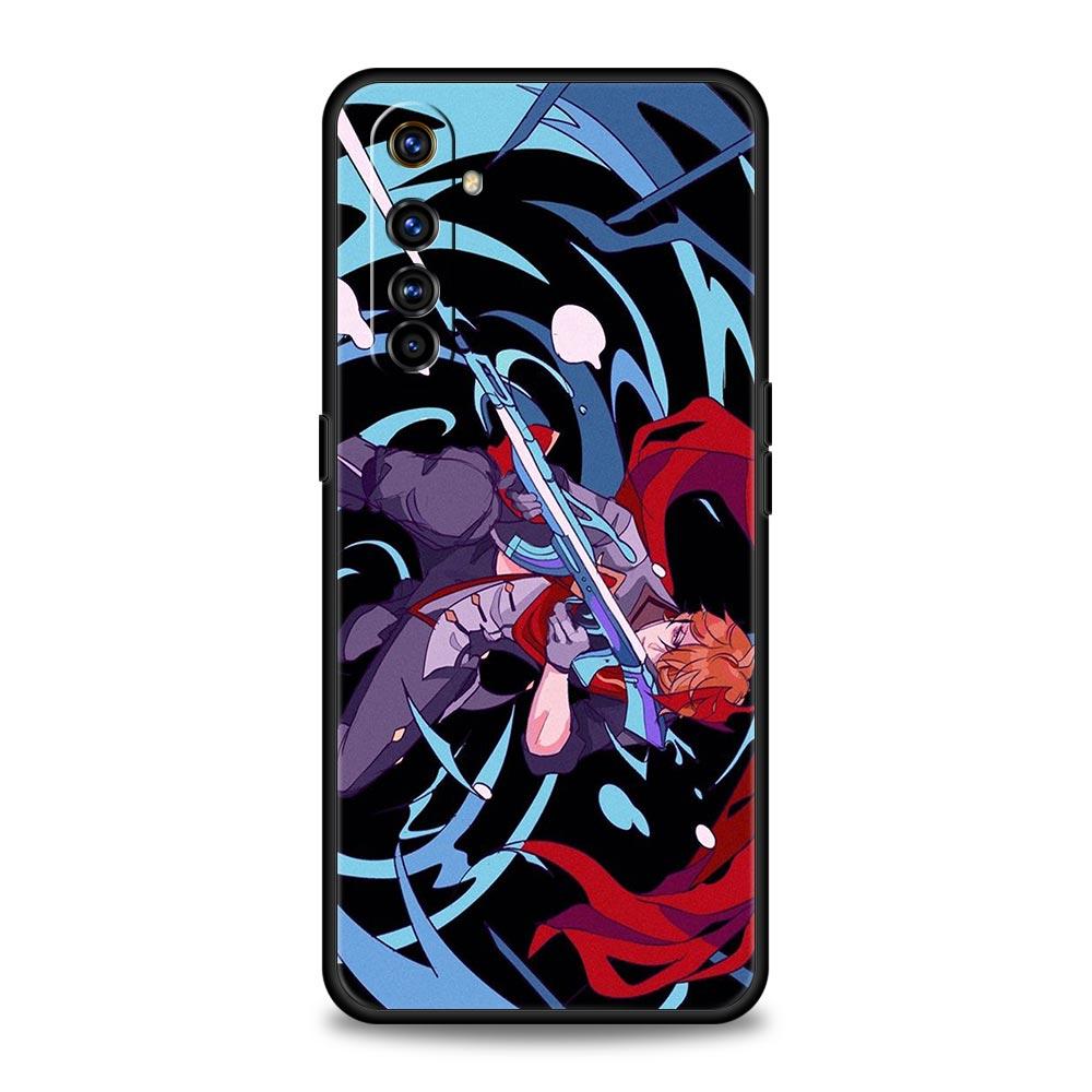 Cute Genshin Impact For Realme 9i Luxury Phone Case 9 8 5G GT2 7 6 Pro Plus 8i C21 C3 C11 C25 Black Silicone Cover Coque Fundas