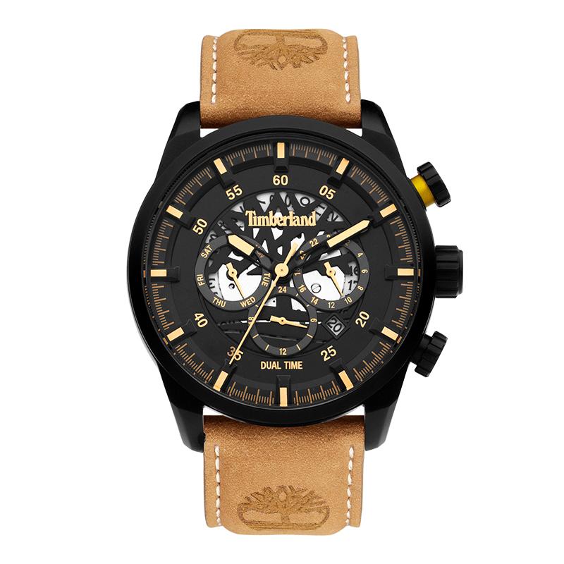 Timberland Henniker II Series Watch Quartz Movement Leather Strap Black Dial Chronograph Military Vintage Men watches TDWGF2100602 TDWGF2100604