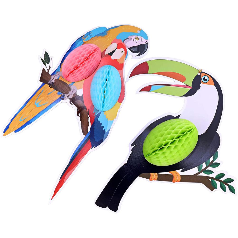 6 Stück/Set Papier Hänge Papagei Dekoration Tropische Party Dekoration Sommerparty Garten Geburtstag
