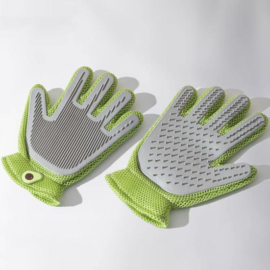 Pet Hair Removal Gloves 2-in-1 Deshedding Grooming Glove for Dogs Cats Double Sided Fur Remover Mitt for Couch Clothes Carpet Car Seat