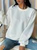 Trendy European & American Round Neck Solid Color Long-Sleeve Ladies' Sweatshirt for Autumn & Winter