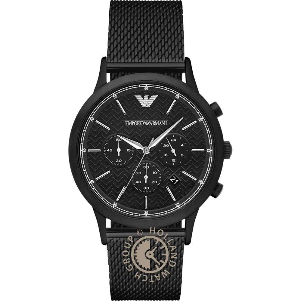 

Emporio Armani Renato Black Metal Black Men s Quartz Chronograph AR2498 чёрный