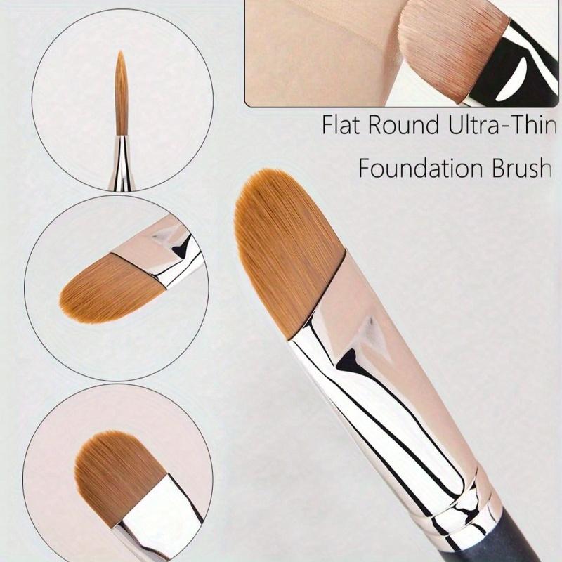 1pc Upgraded Version DM-191 Flat Round Ultra-Thin Makeup Brush For Professional Foundation And Concealer Contouring