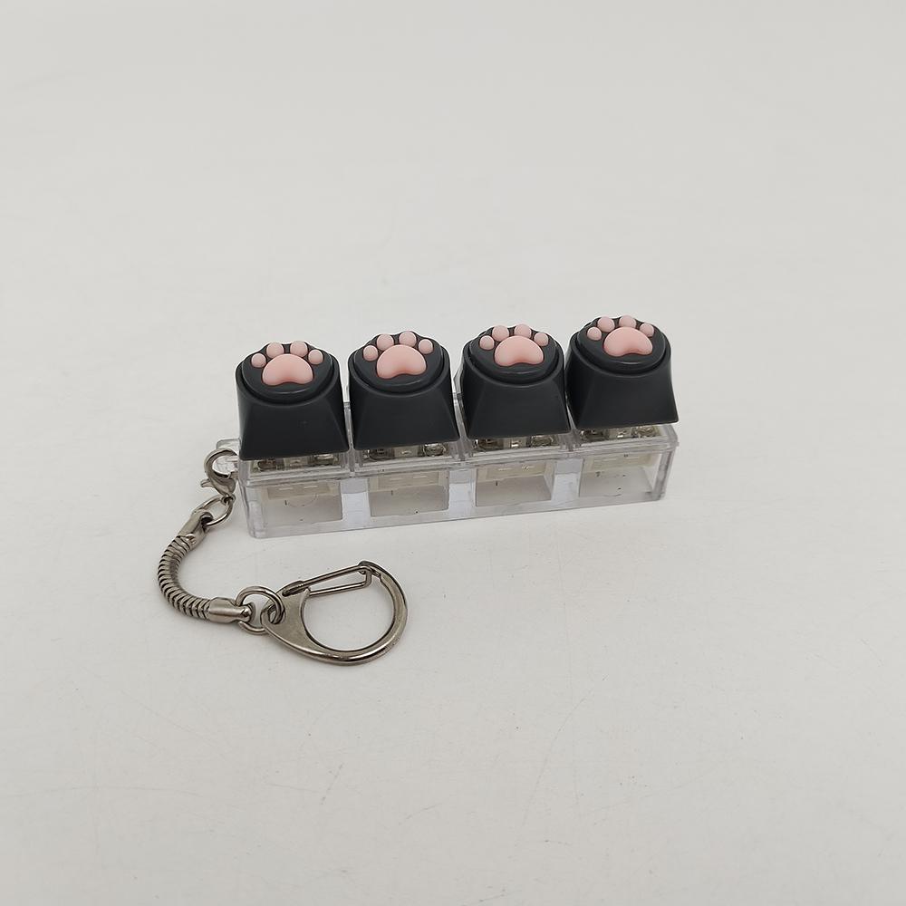 Silicone Soft Cat Claws Keychain Key Ring Pendant Mobile Phone Backpack Pendant Desktop Accessories Decompression Press Tools