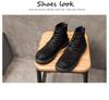 2024 High-Top British Martin Boots: Men’s Retro Cow Suede with Inner Height Increase and Thick Sole