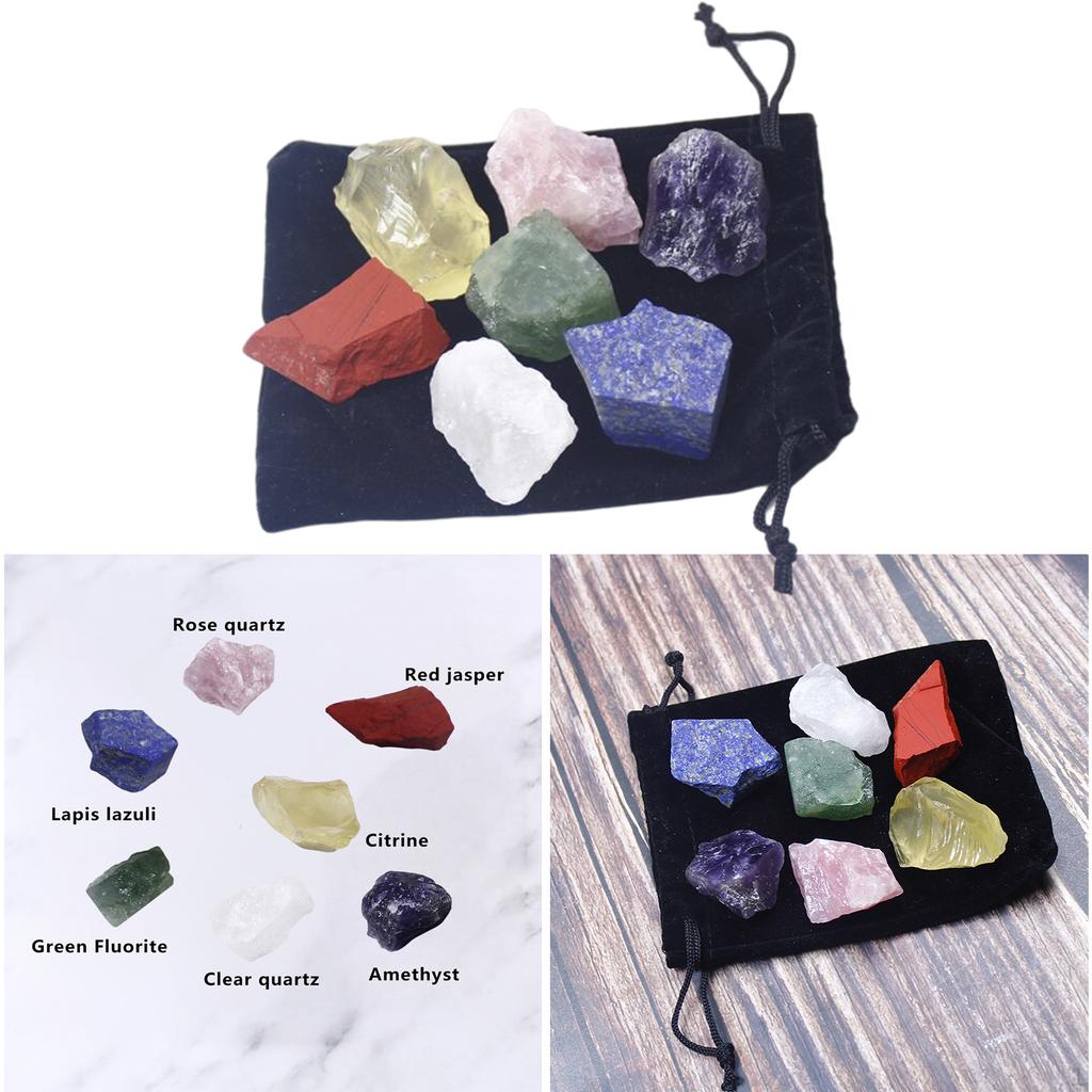 Stones Collection, Tumbled Polished Crystals Gemstones (2-3-5cm ) with Velvet Storage Bag