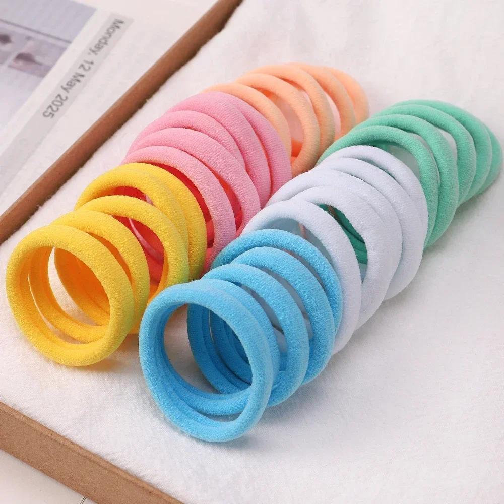 30Pcs/Set Solid Nylon Rubber Band for Girls Elastic Basic Hair Bands Headband Scrunchies Kids Ponytail Holder Hair Accessories