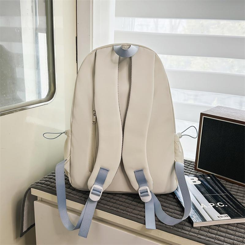 College-Stil Rucksack mit Buchstabenstickerei Leichte Schultasche Damen Rucksack mit großem Fassungsvermögen