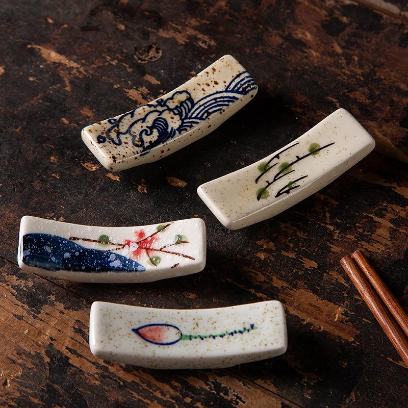 Japanese Style Ceramic Chopstick Holder Household Spoon/chopstick Holder Restaurant Hotel Table Tableware Underglaze Color