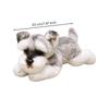 Liegender Schnauzer Plüschtier Stofftier Kuschelhund mit Schlappohren für Kinder,