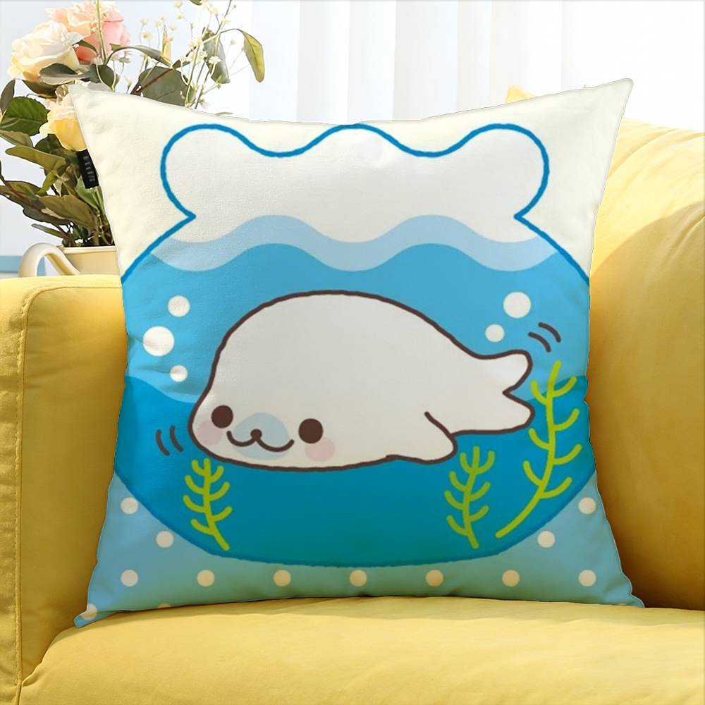 Cute M-Mamegoma Seal Various Sizes Square Pillow Case For Car Home Bedchamber Decor