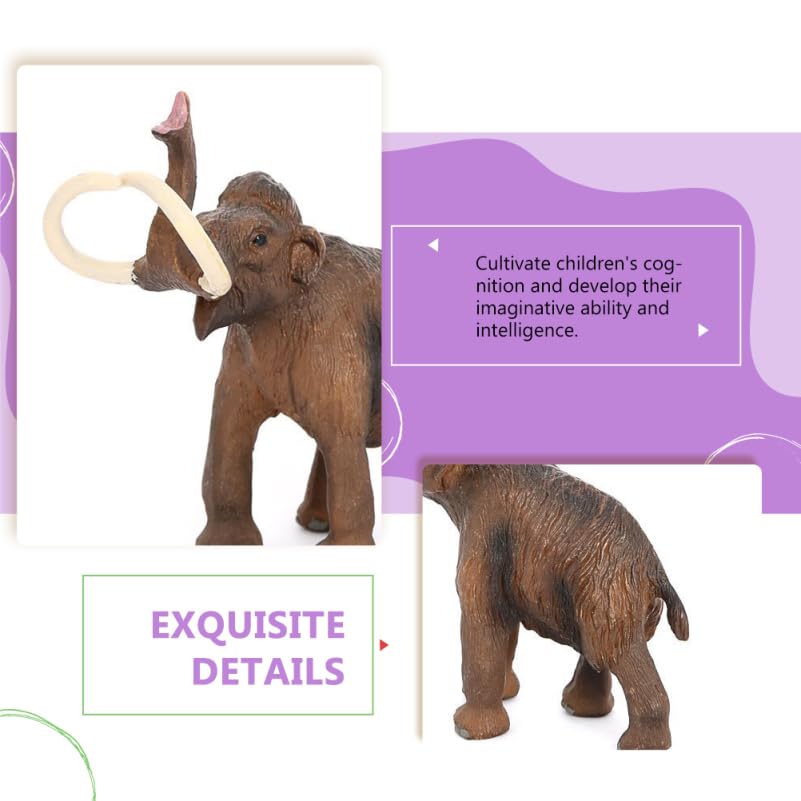 Lurrose Prehistoric Mammoth Model Figure, 5.5 Inch, PVC Simulation Animal Toy for Education and Home Decor