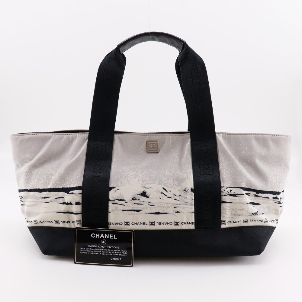 Chanel High Summer Handbag Sports Line Black Nylon Women Used