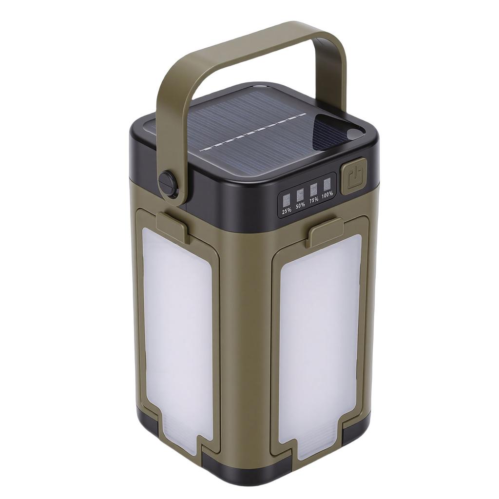 Solar Camping Lantern Rechargeable LED Camping Tent Lamp with 4 Leaf Water Proof Adjustable Brightness for Hiking