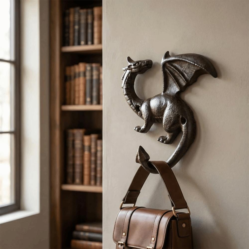 Iron Wall Mount Key Rack Creative Car Key Hook Rack Funny Iron Dragon Tail Hook  Housewarming Gift