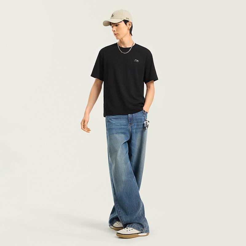 Li Ning Sports Lifestyle Series Quick-Dry Cool Round Neck T-Shirt Unisex Tops AHSW395-1