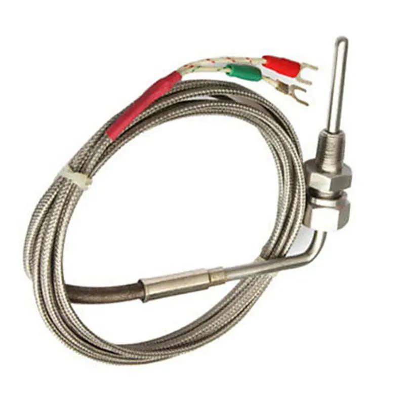 EGT K Type Thermocouple Temperature Sensor Probe For Temperature Controller Stainless Steel 1/8" NPT Thread 1200°C 2m Cable