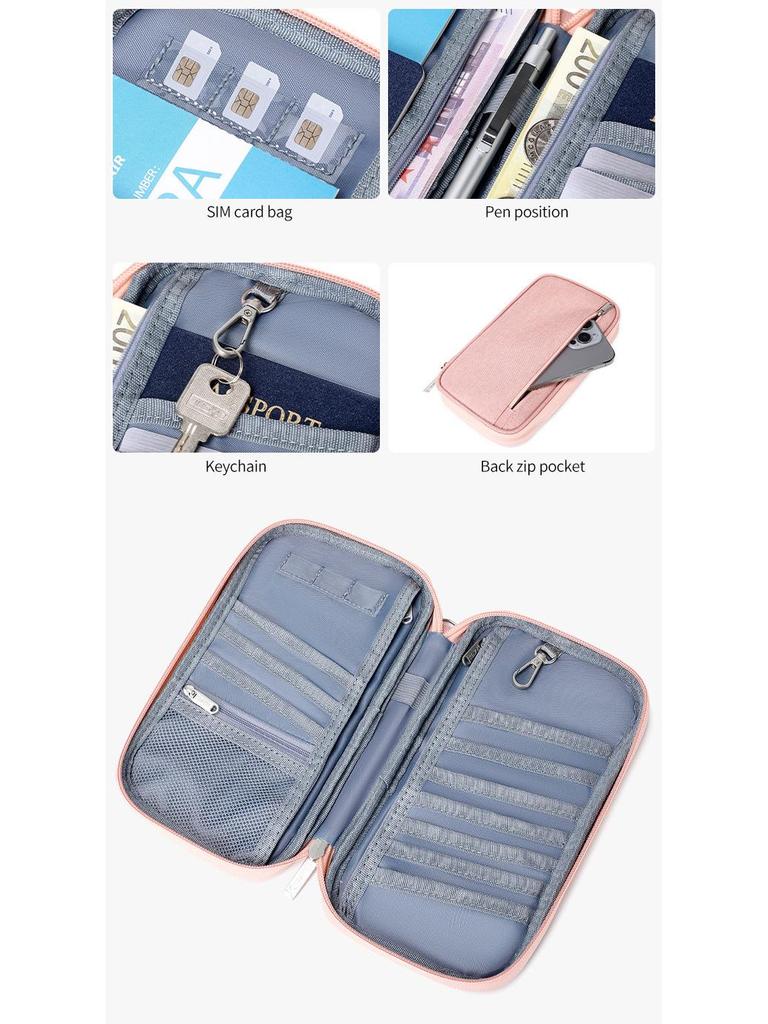 RFID-blokkerende nek paspoorthouder - Waterdichte reisportemonnee voor mannen en vrouwen