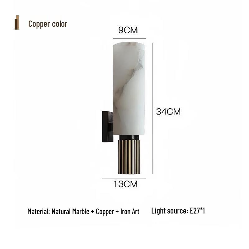 Natural Marble & Copper Wall Lamp