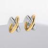 Pendientes Huggie Hoop Pequeños Cruzados Colores Oro Plata para Mujer Mini Hebilla Pequeña para Oreja Pendientes para Piercing de Cartílago Joyería Punk