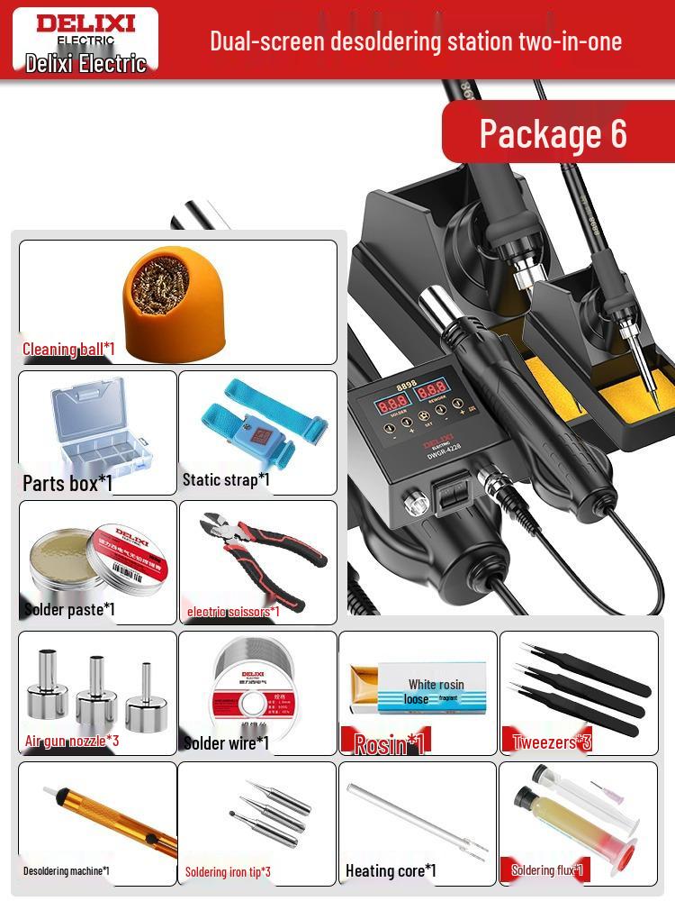 Delixi 306D High-Frequency Adjustable Temperature Soldering Station and Iron.