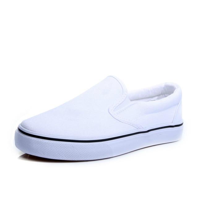 white plain canvas shoes
