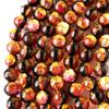 [GOLD STONE] Glow-in-the-Dark Kerama Sunset Orange Firefly Glass Beads, 50 Beads, 8mm, from the Kerama Islands, Okinawa