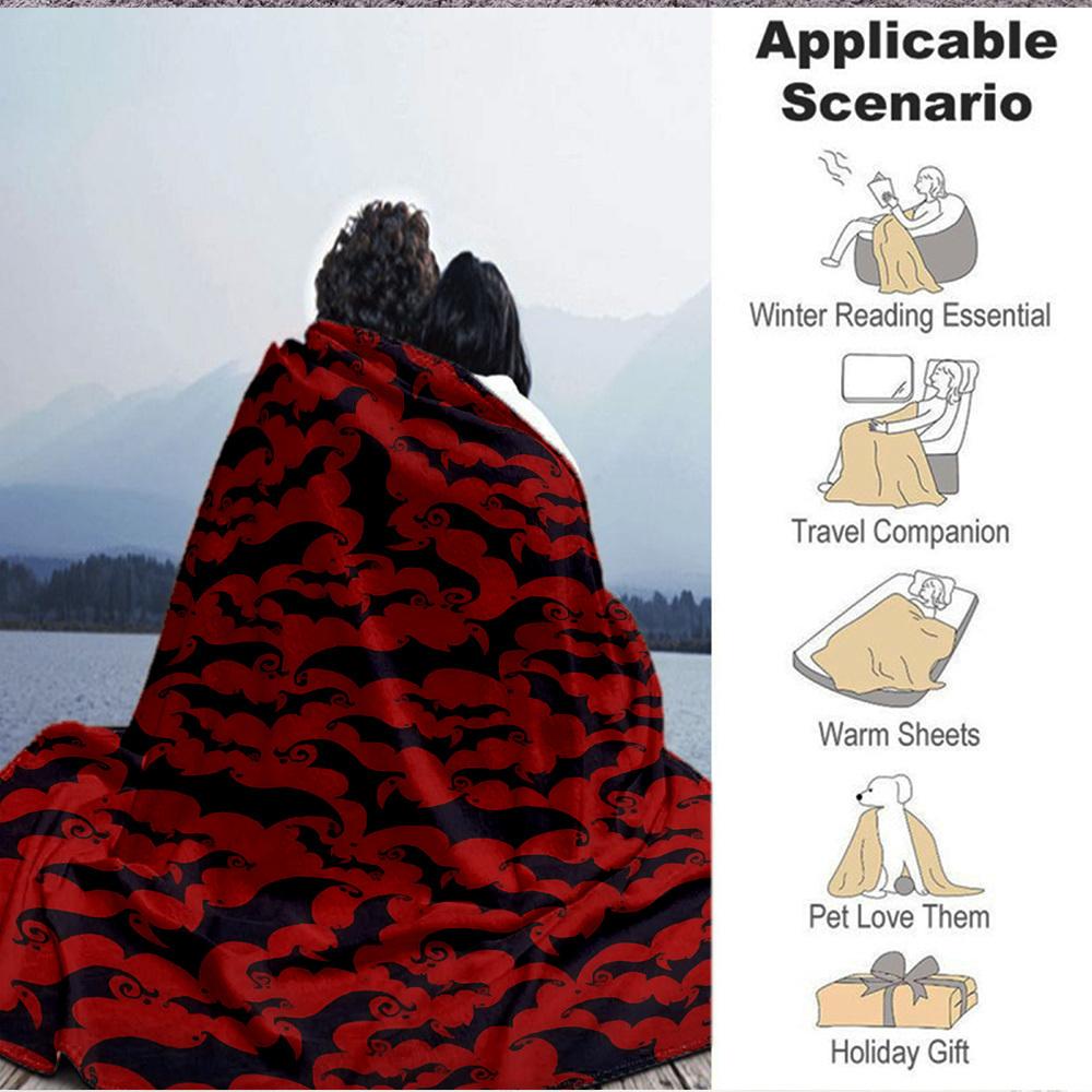 1pc Bat Swarm Blanket, Lightweight Flannel Throw Blanket For Sofa, Bed, Travel, Camping, Living Room, Office, Couch, Chair, And Bed