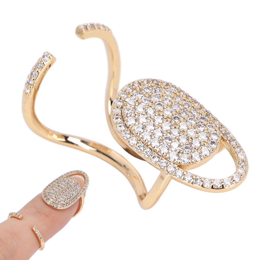 Nail Cover Rings Adjustable Size Beautiful Practical Wear Easily Safe Material Finger Decoration Rings for Parties3047 Gold